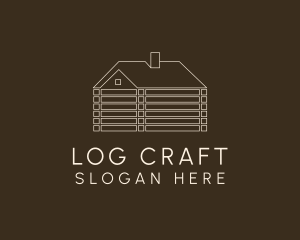 Minimalist Log Cabin  logo design