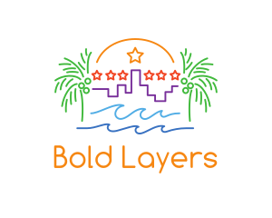 Tropical City Oasis logo design