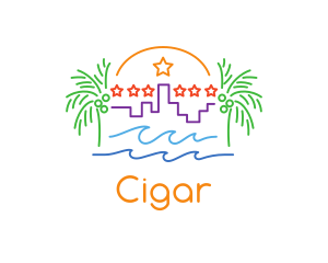 Tropical City Oasis logo design