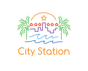 Tropical City Oasis logo design