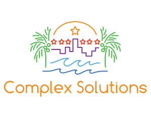 Tropical City Oasis logo design