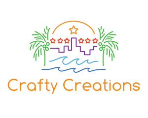 Tropical City Oasis logo design