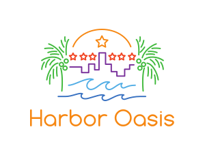 Tropical City Oasis logo design