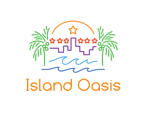 Tropical City Oasis logo design