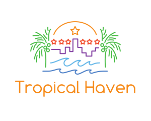 Tropical City Oasis logo design