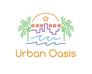 Tropical City Oasis logo design