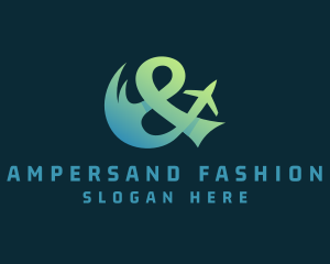 Travel Plane Ampersand logo design