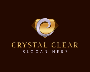 Diamond Gem Letter C logo design