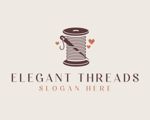 Thread Needle Heart Seamstress  logo design