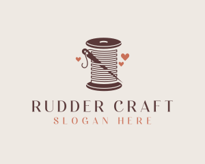 Thread Needle Heart Seamstress  logo design