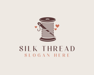 Thread Needle Heart Seamstress  logo design