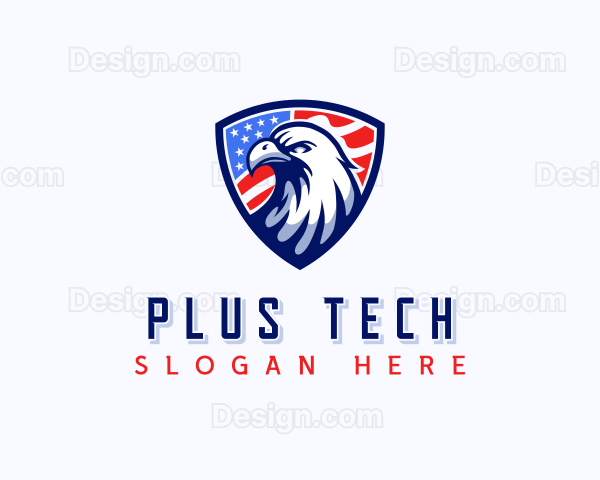 Patriotic Eagle Shield Logo