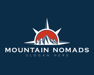 Compass Mountain Sunset logo design