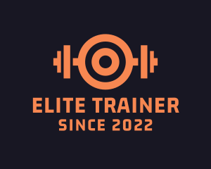 Orange Target Barbell logo design