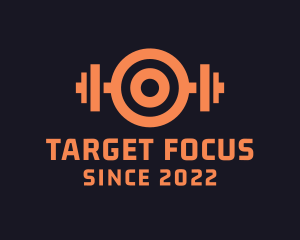 Orange Target Barbell logo design