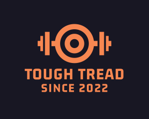 Orange Target Barbell logo design