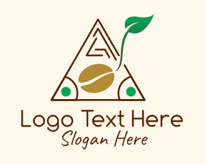 Triangle Coffee Bean Leaf logo