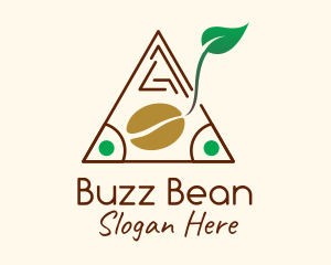 Triangle Coffee Bean Leaf logo design