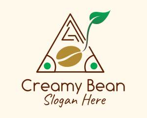 Triangle Coffee Bean Leaf logo design