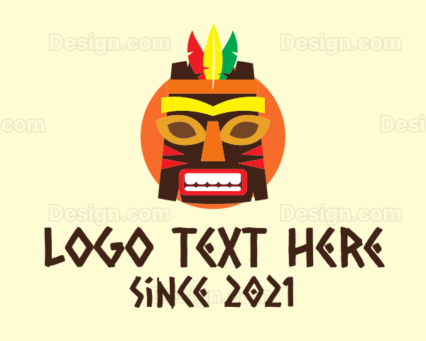 Colorful Tribal Mask Logo