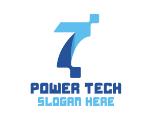 Blue Digital Number 7 logo
