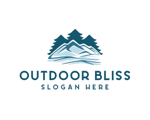 Snow Mountain Pine Tree logo design