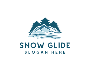 Snow Mountain Pine Tree logo design