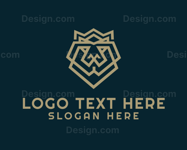 Geometric Lion Crown Logo