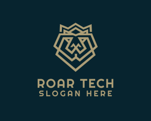 Geometric Lion Crown logo