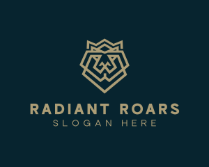 Geometric Lion Crown logo design