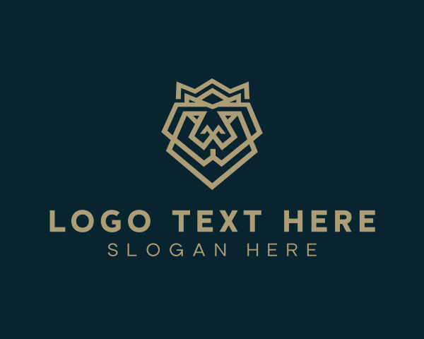 Geometric Lion Crown logo