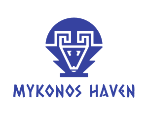 Blue Greek Ram logo design