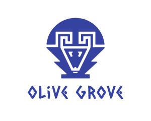 Blue Greek Ram logo design