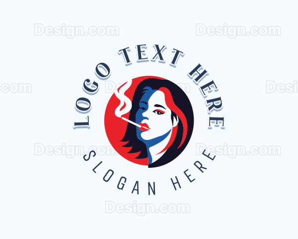 Smoking Cigarette Lady Logo