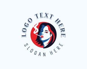 Smoking Cigarette Lady logo