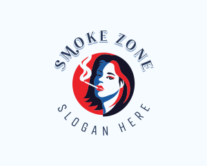 Smoking Cigarette Lady logo