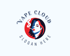 Smoking Cigarette Lady logo design