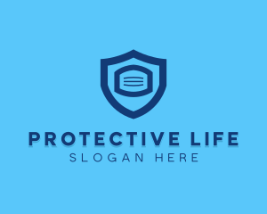 Protective Face Mask Shield logo design