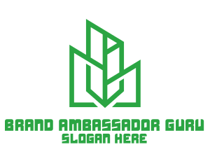 Green Sharp Geomtry logo design