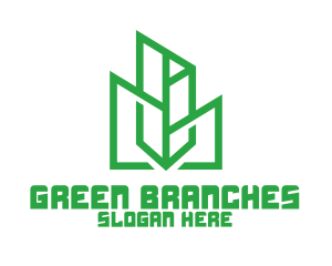 Green Sharp Geomtry logo design