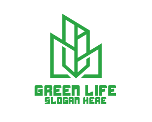 Green Sharp Geomtry logo design