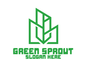 Green Sharp Geomtry logo design