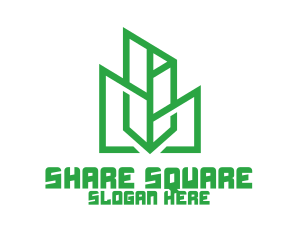 Green Sharp Geomtry logo design