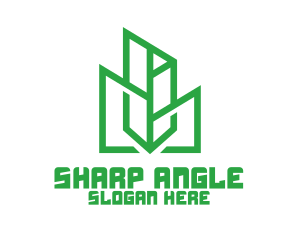 Green Sharp Geomtry logo design