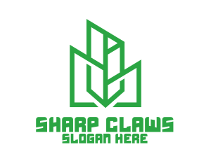 Green Sharp Geomtry logo design