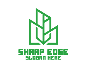 Green Sharp Geomtry logo design