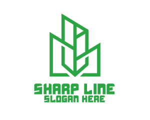 Green Sharp Geomtry logo design