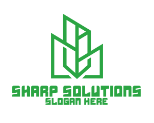 Green Sharp Geomtry logo design