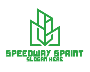 Green Sharp Geomtry logo design