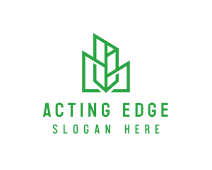 Green Sharp Geomtry logo design